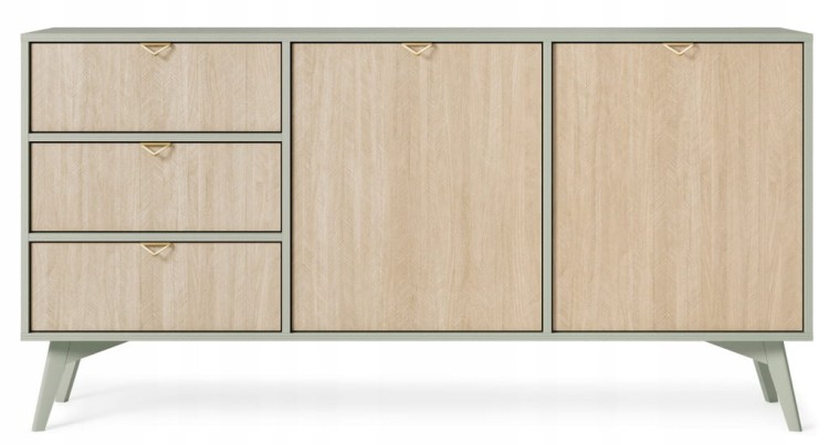 KOMODA EUKALIPTUS JODEŁKA SCANDI 158x80x38 cm, drewniane nóżki, FORESA