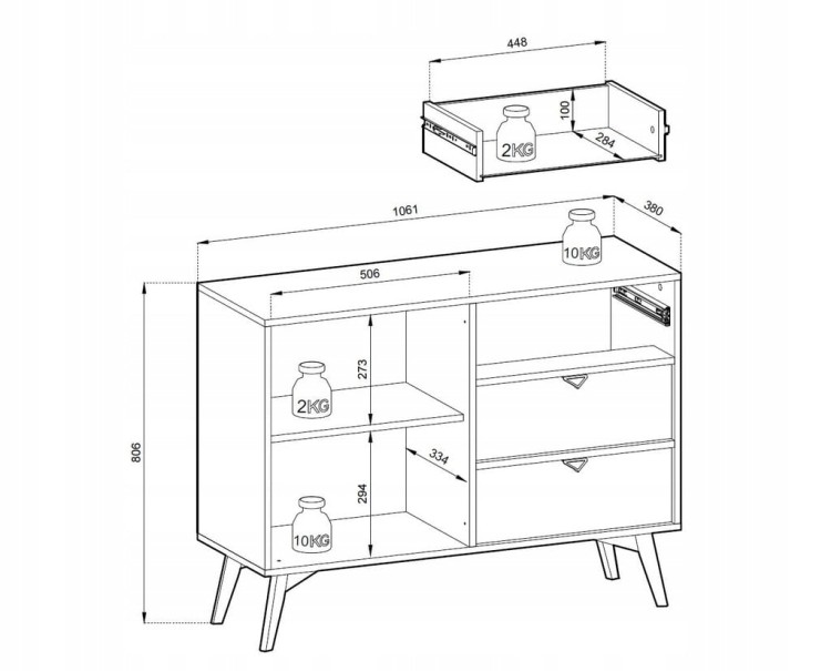 KOMODA BEŻ PIASKOWY JODEŁKA SCANDI 106x80x38 cm, SZAFKI DRZWI, FORESA
