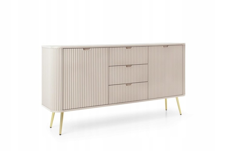 KOMODA KASZMIR CASHMERE NÓŻKI ZŁOTE / CZARNE 168x87x39cm ZOVE