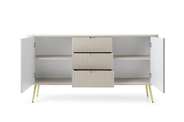 KOMODA KASZMIR CASHMERE NÓŻKI ZŁOTE / CZARNE 168x87x39cm ZOVE