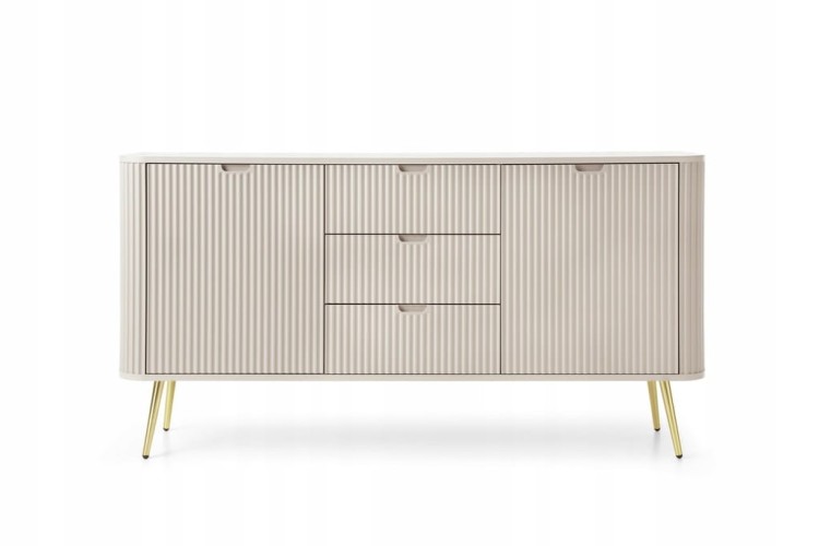 KOMODA KASZMIR CASHMERE NÓŻKI ZŁOTE / CZARNE 168x87x39cm ZOVE