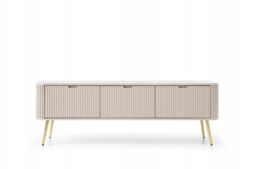 STOLIK RTV KASZMIR CASHMERE NÓŻKI ZŁOTE / CZARNE 168x57x39 cm ZOVE