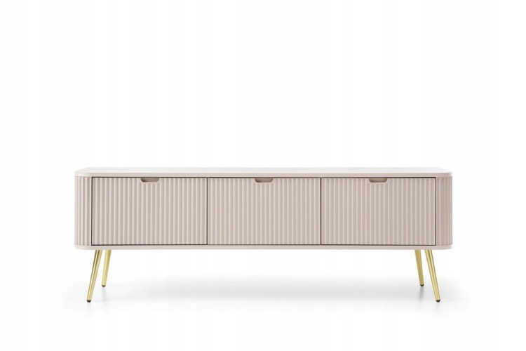 STOLIK RTV KASZMIR CASHMERE NÓŻKI ZŁOTE / CZARNE 168x57x39 cm ZOVE