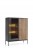 WITRYNA SALON POKÓJ BIURO CZARNY/DĄB WOTAN 104x126x39 SENTA meble stylowe