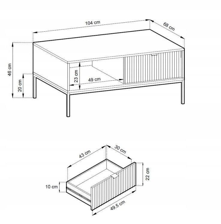 ŁAWA STOLIK SZARY CZARNY / ZŁOTY STELAŻ 104x46x68 cm, stalowy stelaż, NOVC