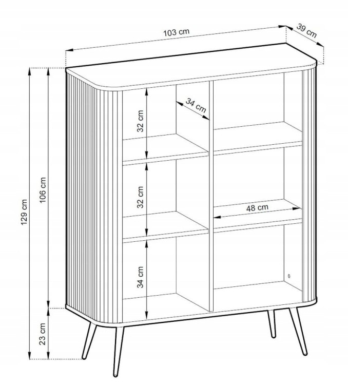 KOMODA WYSOKA KASZMIR CASHMERE NÓŻKI ZŁOTE / CZARNE 168x87x39cm ZOVE