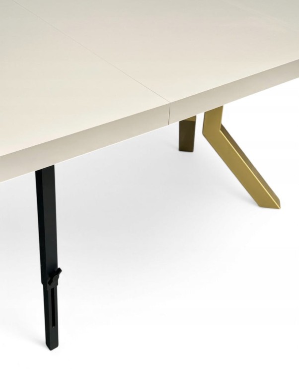 Stół duży okrągły rozkładany KASZMIR Ø110/310 cm NOGI ZŁOTE METAL X SLIM