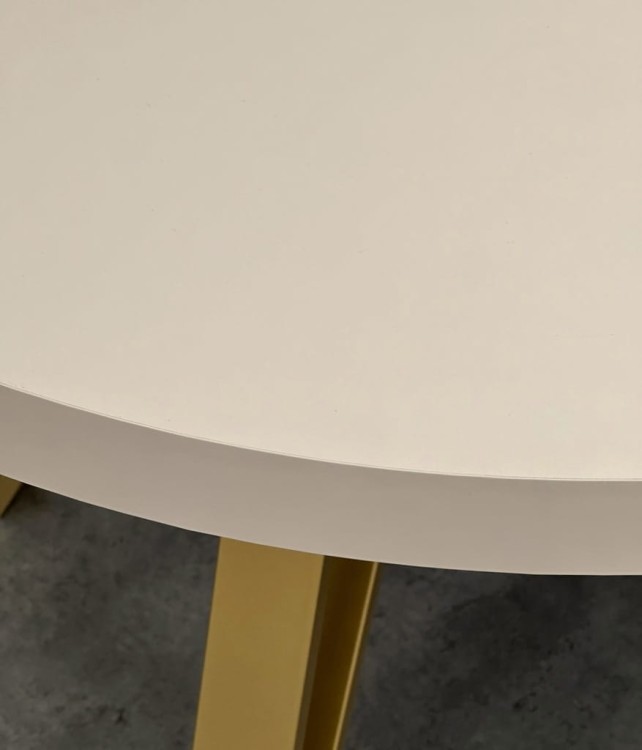 Stół duży okrągły rozkładany KASZMIR Ø110/310 cm NOGI ZŁOTE METAL X SLIM