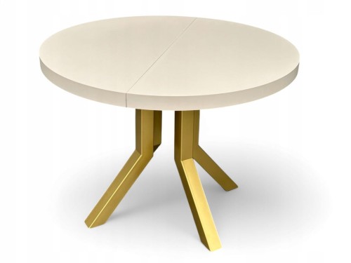 Stół okrągły rozkładany KASZMIR Ø110/210 cm NOGI METAL X SLIM ZŁOTE