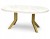 Stół okrągły rozkładany MARMUR BIAŁY Ø110/310 cm NOGI ZŁOTE METAL X SLIM
