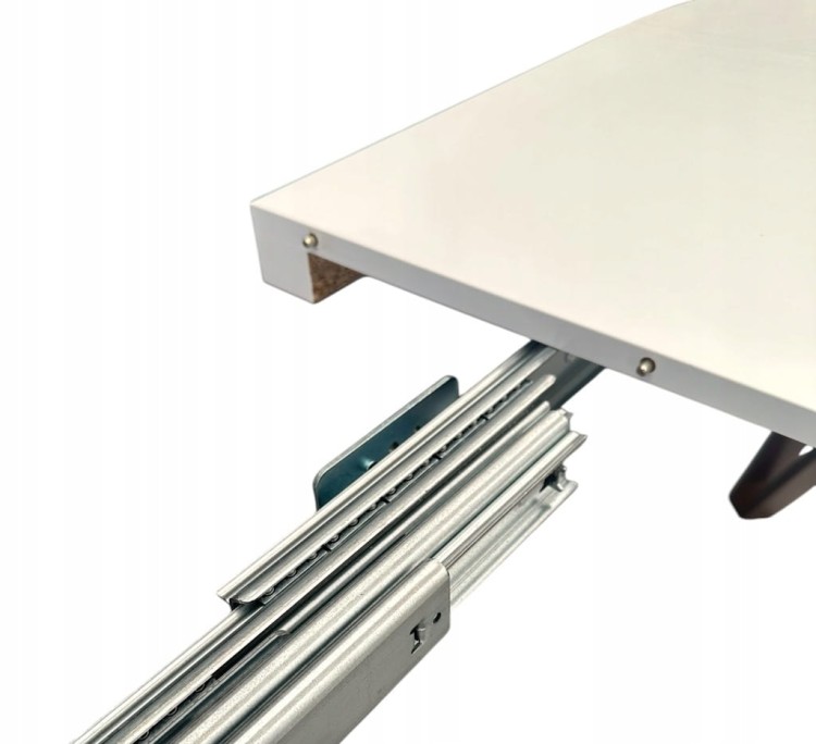 Stół okrągły rozkładany BIAŁY PÓŁMAT Ø110/310 cm + Złote Nogi Metalowe Y