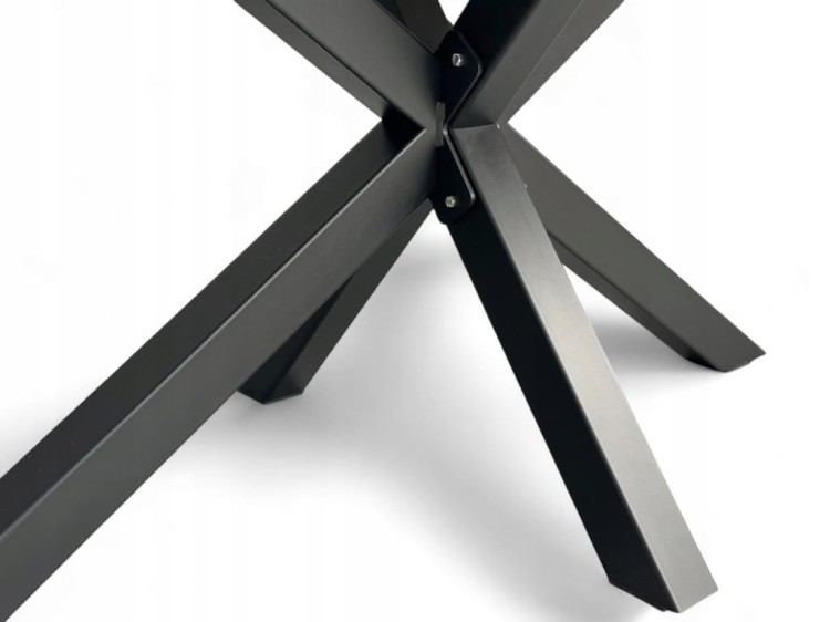 Stół Czarny Metalowy Pająk z blatem Biały Marmur 80x160 cm nierozkładany