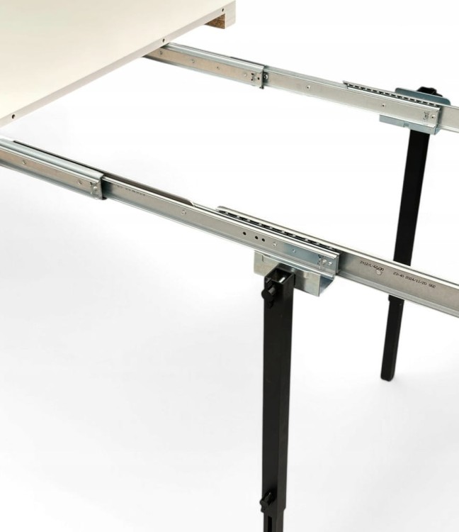 Stół BIAŁY duży okrągły Ø110 rozsuwany do 310 cm + ZŁOTE NOGI X METALOWE