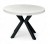 Stół BIAŁY okrągły Ø110 rozkładany do 310 cm + CZARNE NOGI X METALOWE