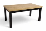 Solidny stół rozkładany R-7 90x170/250  Czarny + Dąb Halifax Naturalny Egger 