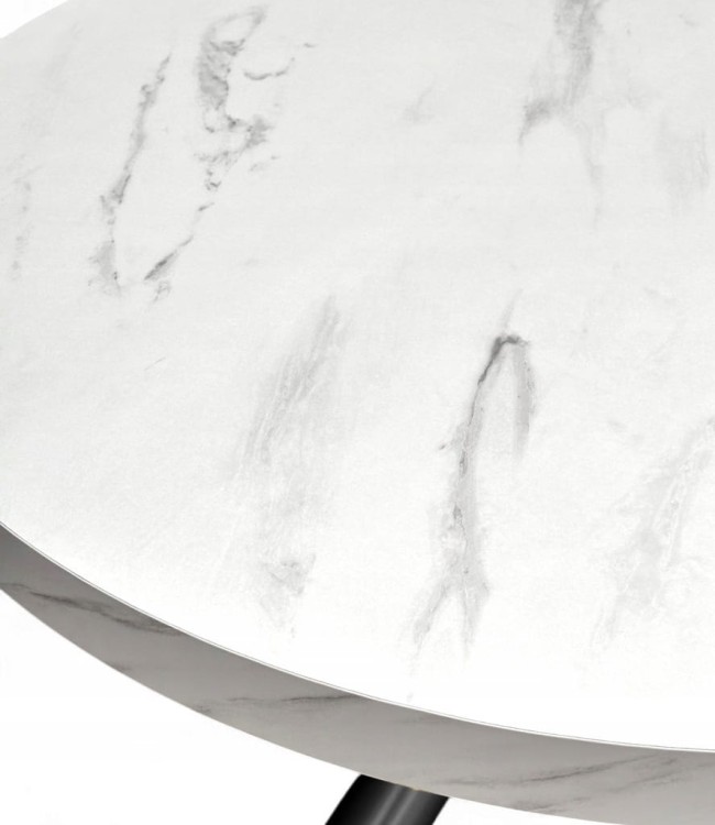 Stół Owalny 100x140 cm Imitacja Marmuru na metalowych designerskich nogach