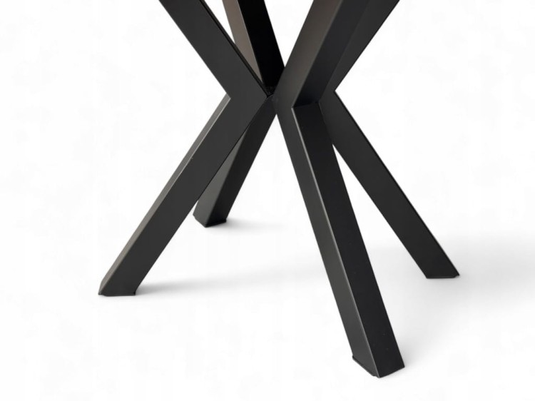 Stół okrągły Ø100 rozkładany do 200 cm Dąb Craft + Czarny Metal X