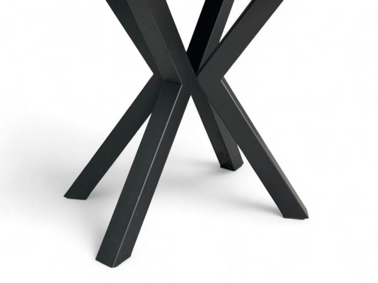 Stół duży okrągły Dąb Artisan Ø110 rozkładany do 310 cm Nogi Metal X Czarne