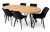 Stół okrągły rozkładany Ø110/210 cm DĄB CRAFT + 6 Krzeseł Velvet Czarny