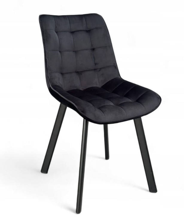 Stół okrągły rozkładany Ø110/210 cm DĄB CRAFT + 6 Krzeseł Velvet Czarny