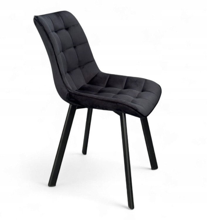Stół okrągły rozkładany Ø110/210 cm DĄB CRAFT + 6 Krzeseł Velvet Czarny