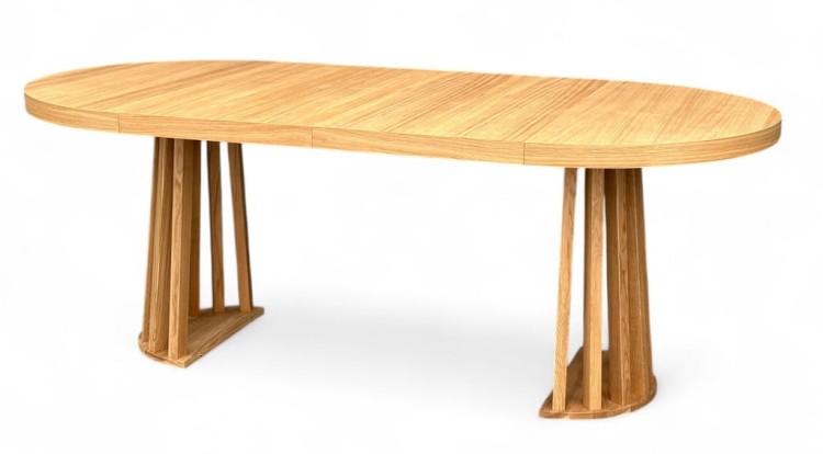 Stół okrągły rozkładany Ø100/200 FORNIR + podstawa lamel dąb dębowy