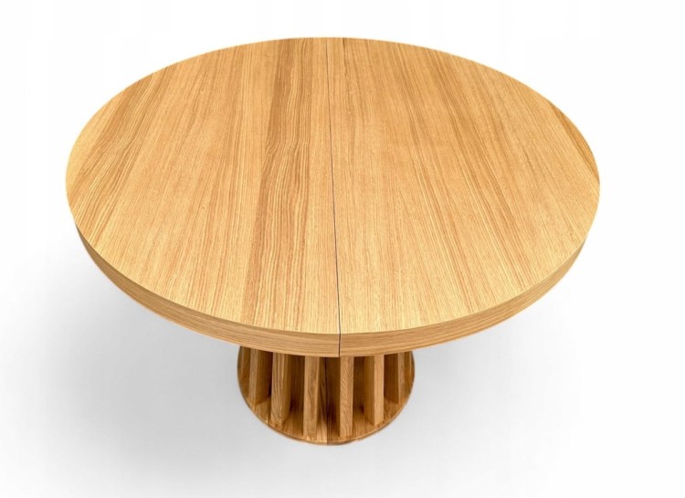 Stół okrągły rozkładany Ø100/200 FORNIR + podstawa lamel dąb dębowy