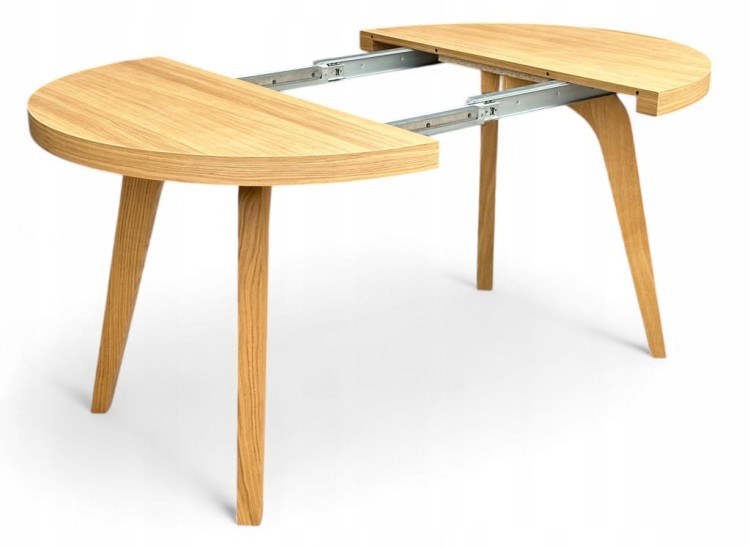 Stół okrągły rozkładany Ø100/200 FORNIR + podstawa nogi dębowe