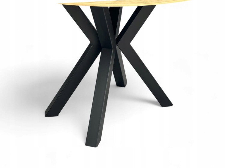 Stół okrągły rozkładany Ø100/200 FORNIR + nogi metal X czarne