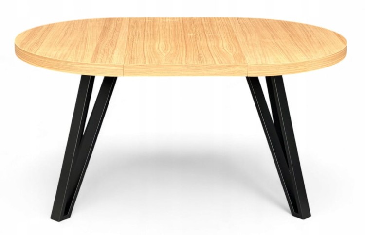 Stół okrągły rozkładany Ø100/200 FORNIR + nogi metal Industrial czarne