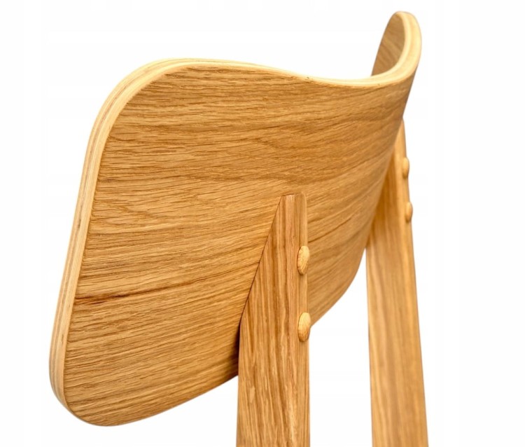 Krzesło dębowe 4 sztuki tkanina szenil beżowa AGATA II drewniane