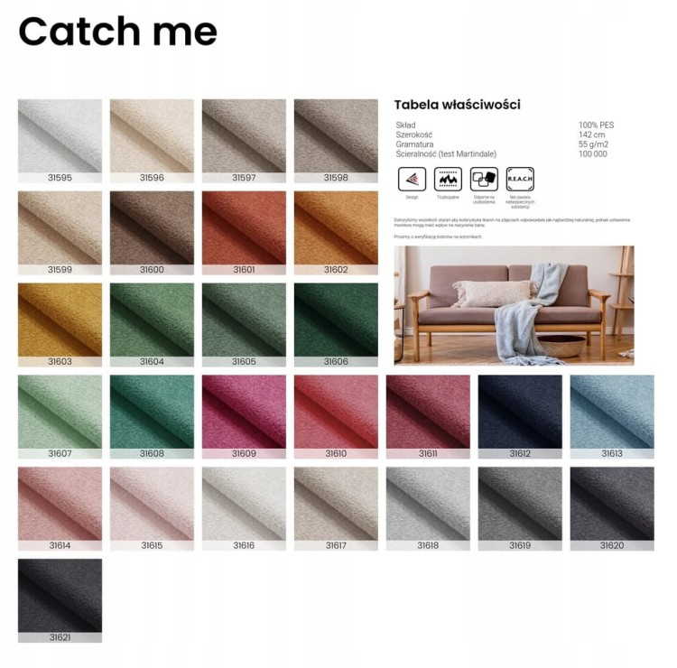 Krzesło dębowe 4 sztuki tkanina szenil beżowa AGATA II drewniane