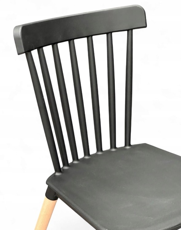 6x  Krzesło plastikowe czarne do jadalni kuchni salonu