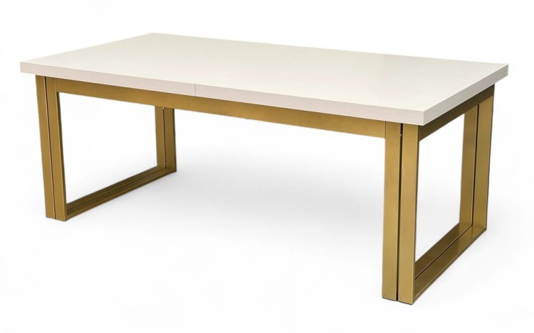 Stół Duży Złoty + Kaszmir 100x200 rozkładany do 400 cm Metalowe Nogi