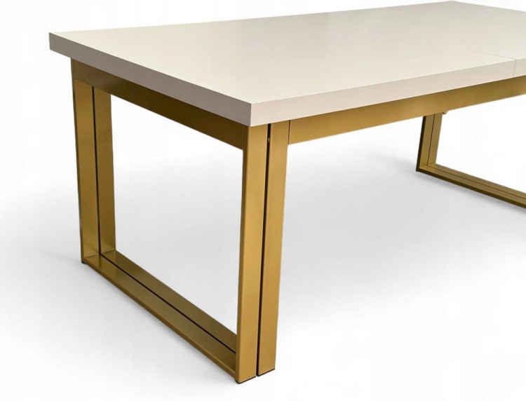 Stół Duży Złoty + Kaszmir 100x200 rozkładany do 400 cm Metalowe Nogi