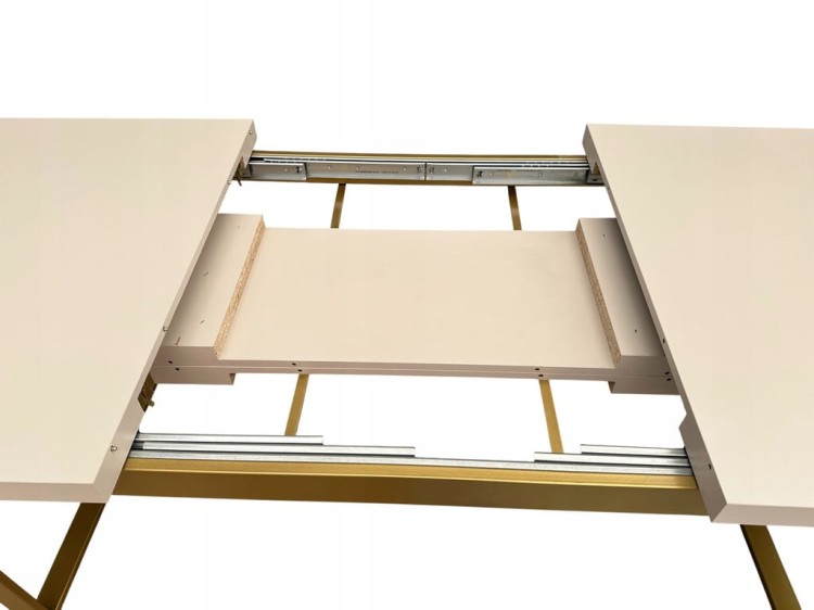 Stół Duży Złoty + Kaszmir 100x200 rozkładany do 400 cm Metalowe Nogi
