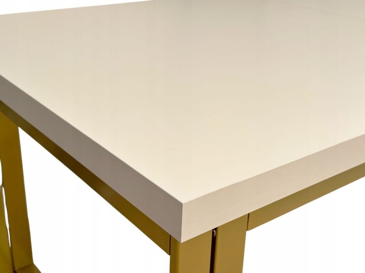 Stół Duży Złoty + Kaszmir 100x200 rozkładany do 400 cm Metalowe Nogi