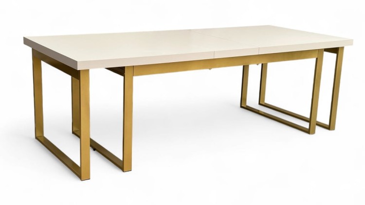 Stół Duży Złoty + Kaszmir 100x200 rozkładany do 400 cm Metalowe Nogi