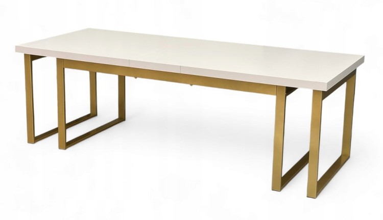 Stół Duży Złoty + Kaszmir 100x200 rozkładany do 400 cm Metalowe Nogi