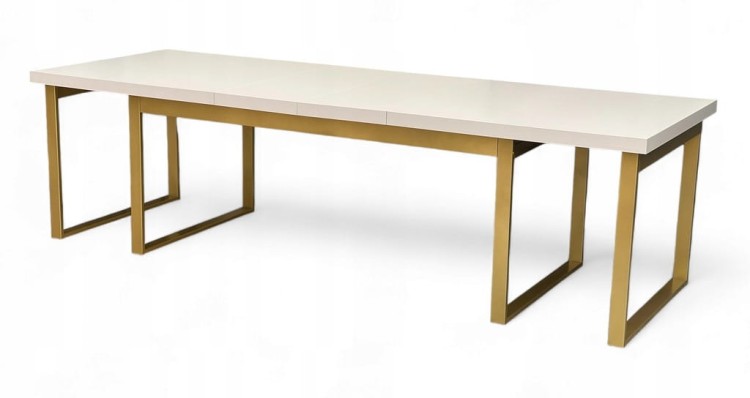 Stół Duży Złoty + Kaszmir 100x200 rozkładany do 400 cm Metalowe Nogi