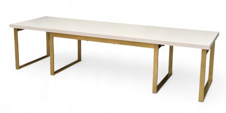 Stół Duży Złoty + Kaszmir 100x200 rozkładany do 400 cm Metalowe Nogi