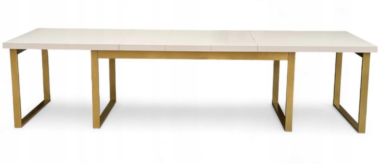 Stół Duży Złoty + Kaszmir 100x200 rozkładany do 400 cm Metalowe Nogi