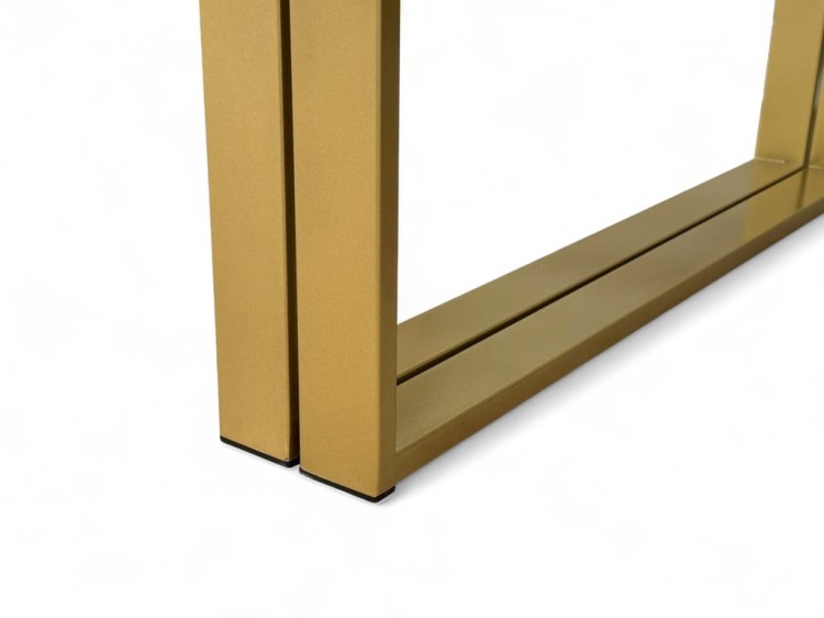 Stół Duży Złoty + Marmur Biały 100x200 rozkładany do 400 cm Metalowe Nogi