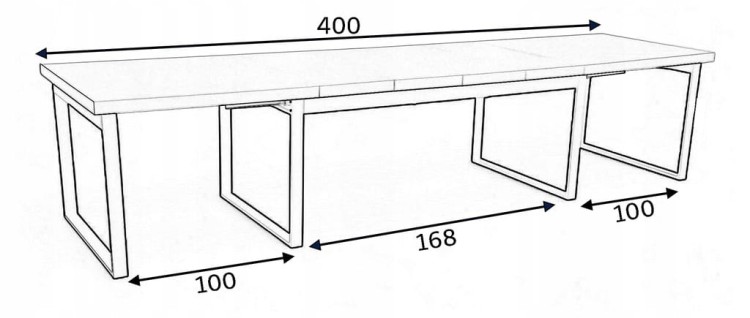 Stół Duży Złoty + Marmur Biały 100x200 rozkładany do 400 cm Metalowe Nogi