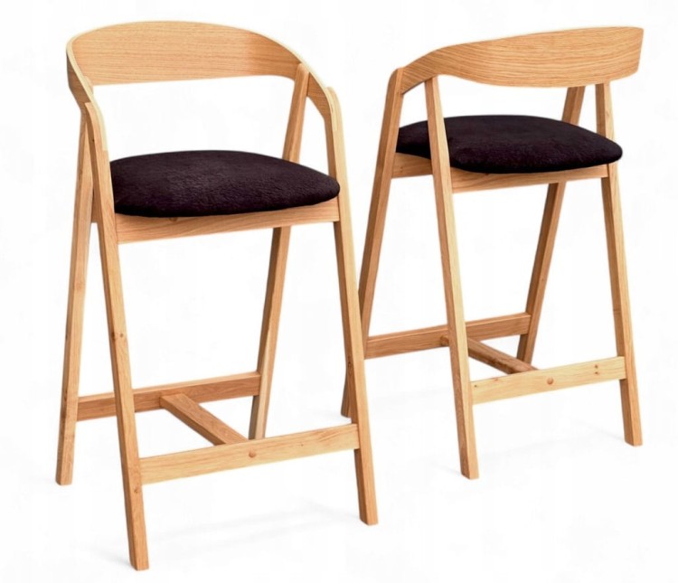 2x Hoker kuchenny dębowy do wyspy kuchennej hokery