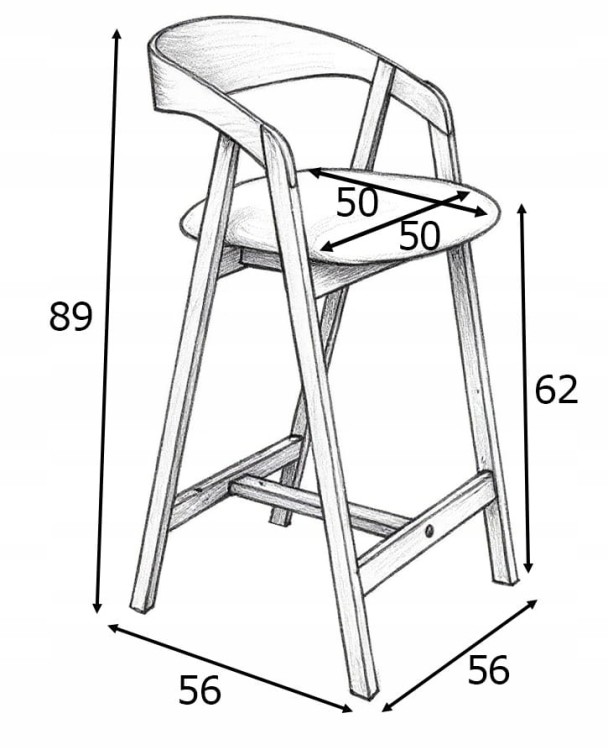2x Hoker kuchenny dębowy do wyspy kuchennej hokery