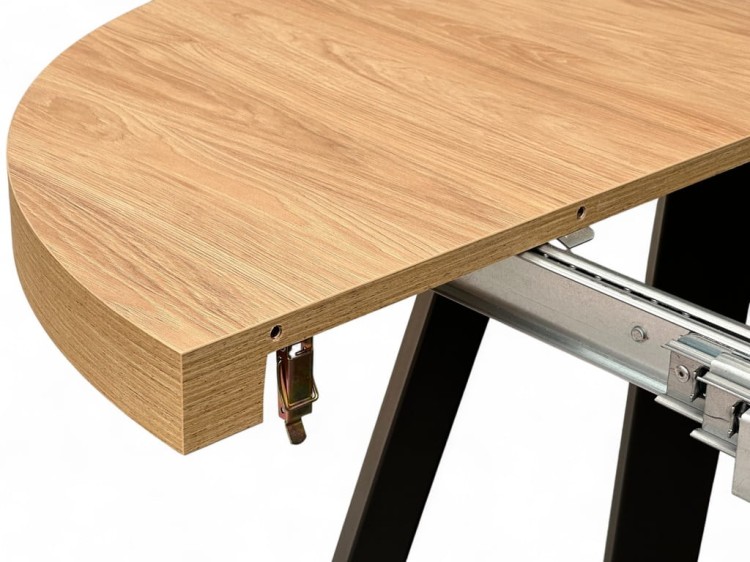 Stół rozkładany EGGER hikora okrągły Ø110/210 cm nogi metalowe czarne