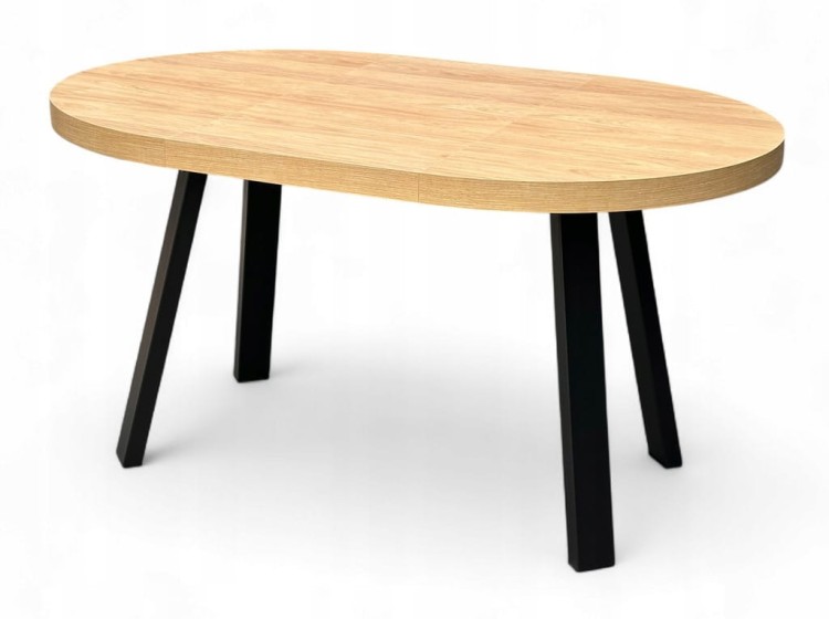 Stół rozkładany EGGER hikora okrągły Ø110/310 cm nogi metalowe czarne