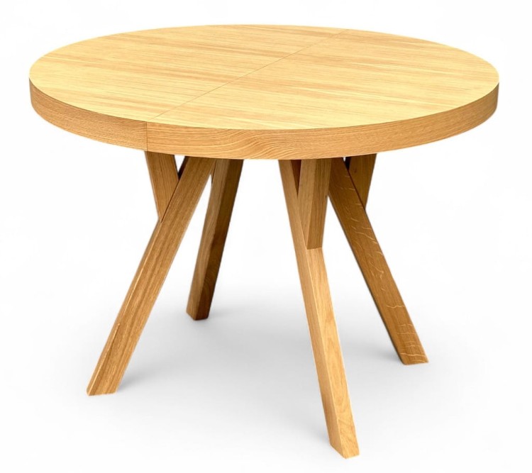 Stół okrągły rozkładany Ø100/200 FORNIR + nogi dębowe Y