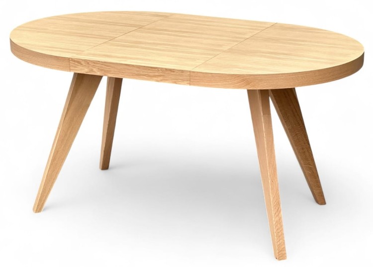 Stół okrągły rozkładany Ø110/210 FORNIR + podstawa nogi dębowe V